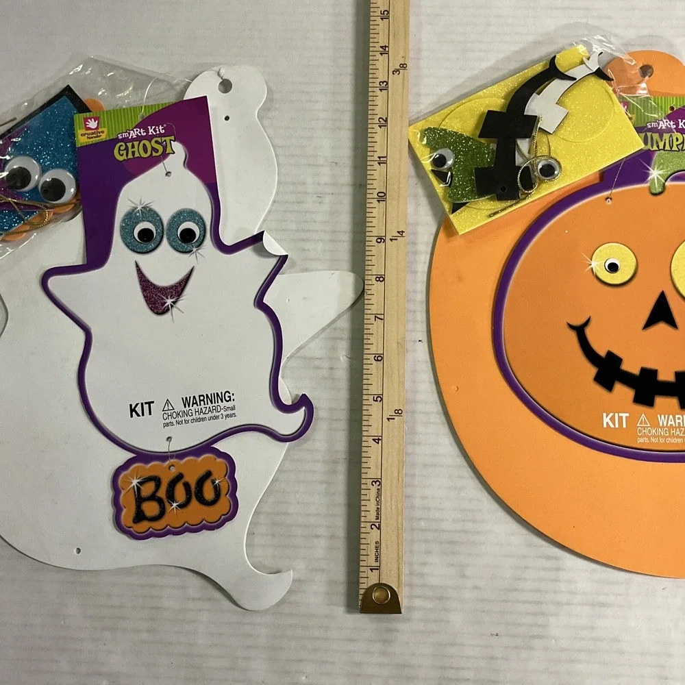 Vintage Fibre Craft Creative Hands smart Kit Make a Pumpkin Ghost 2007 NOS